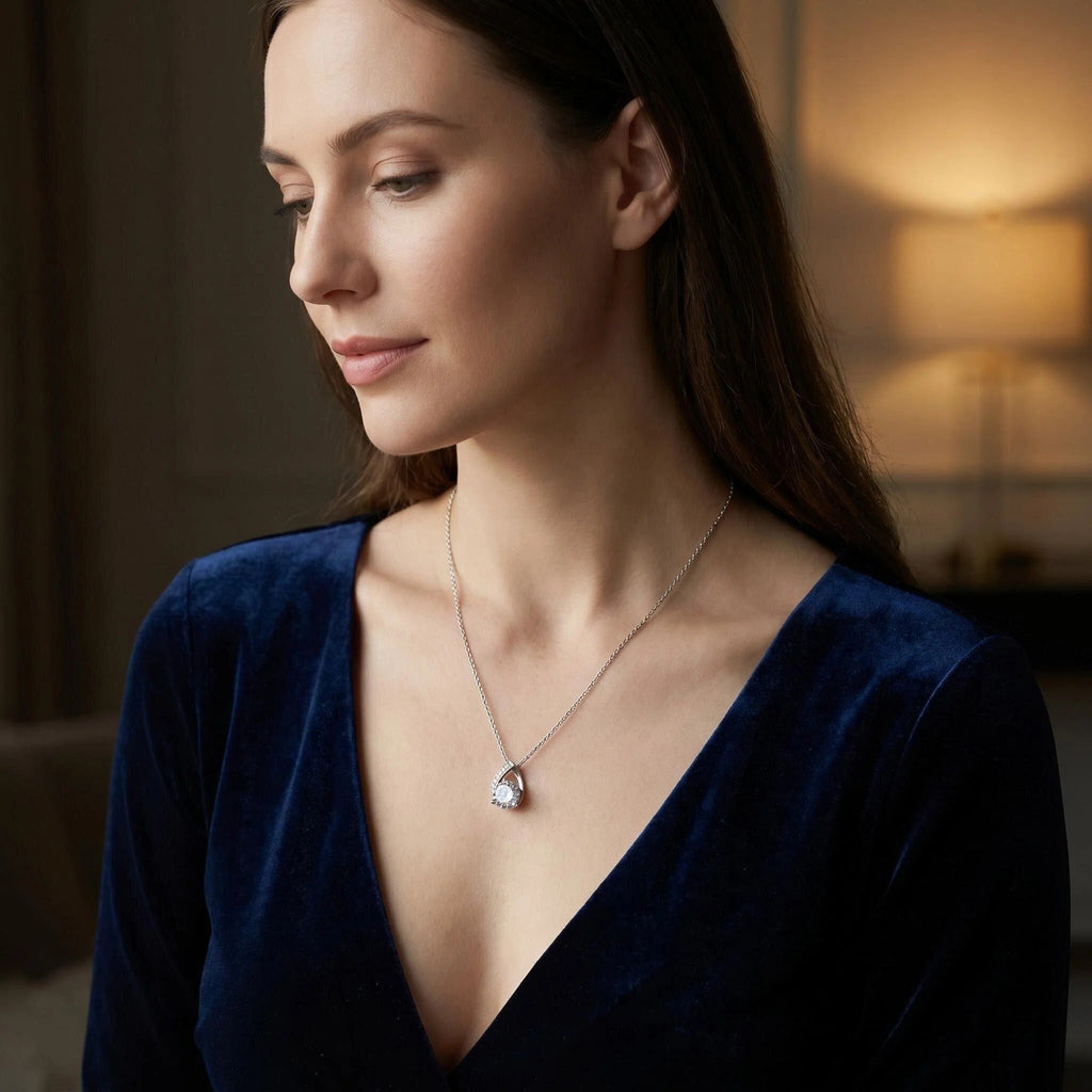 Starlight Dewdrop Pendant Necklace