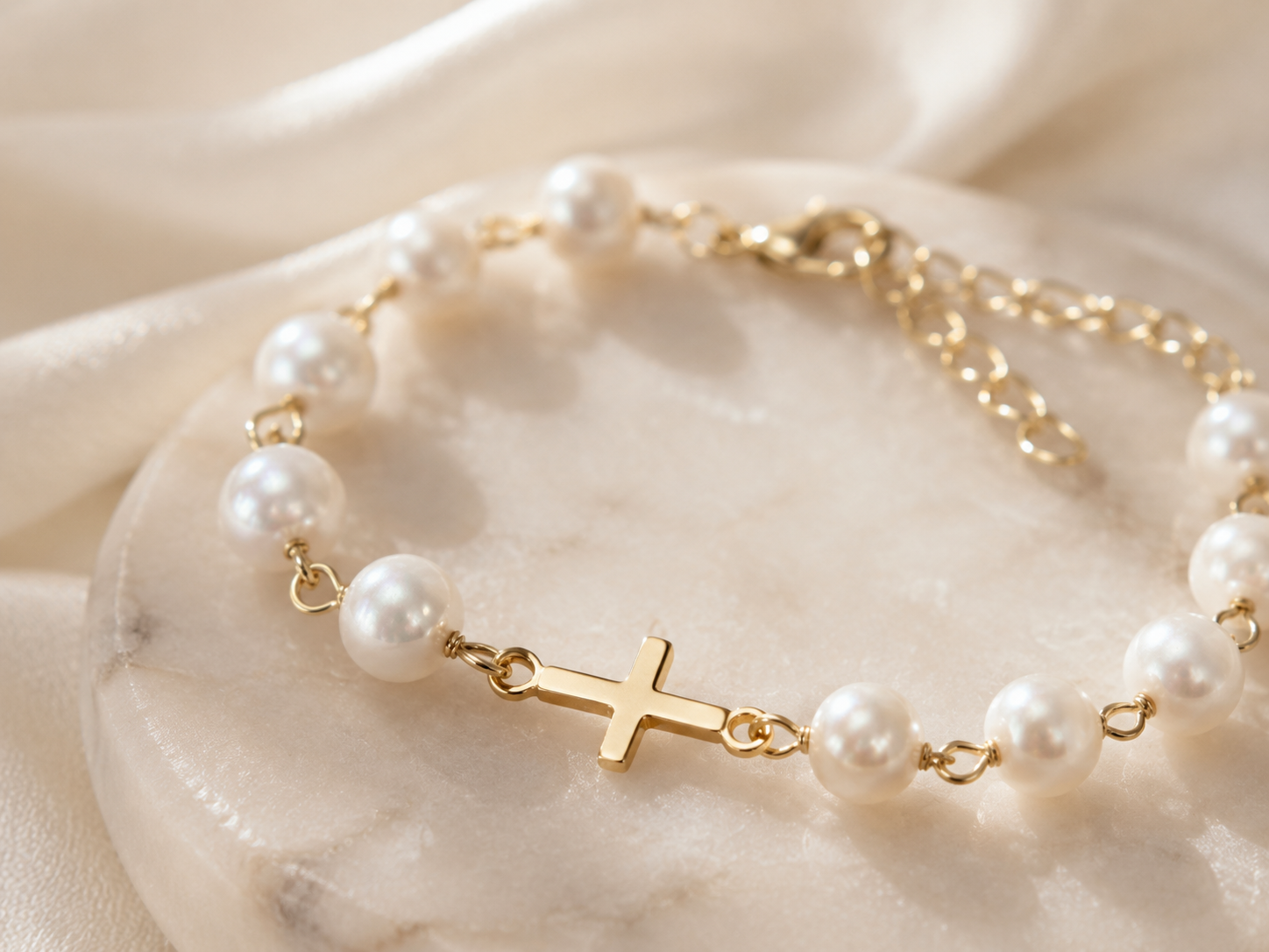 Shattered Stars · Sacred Light Pearl Bracelet
