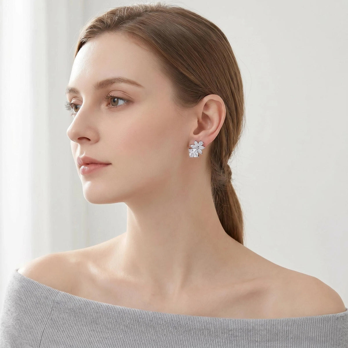 Starlit Blossom Stud Earrings