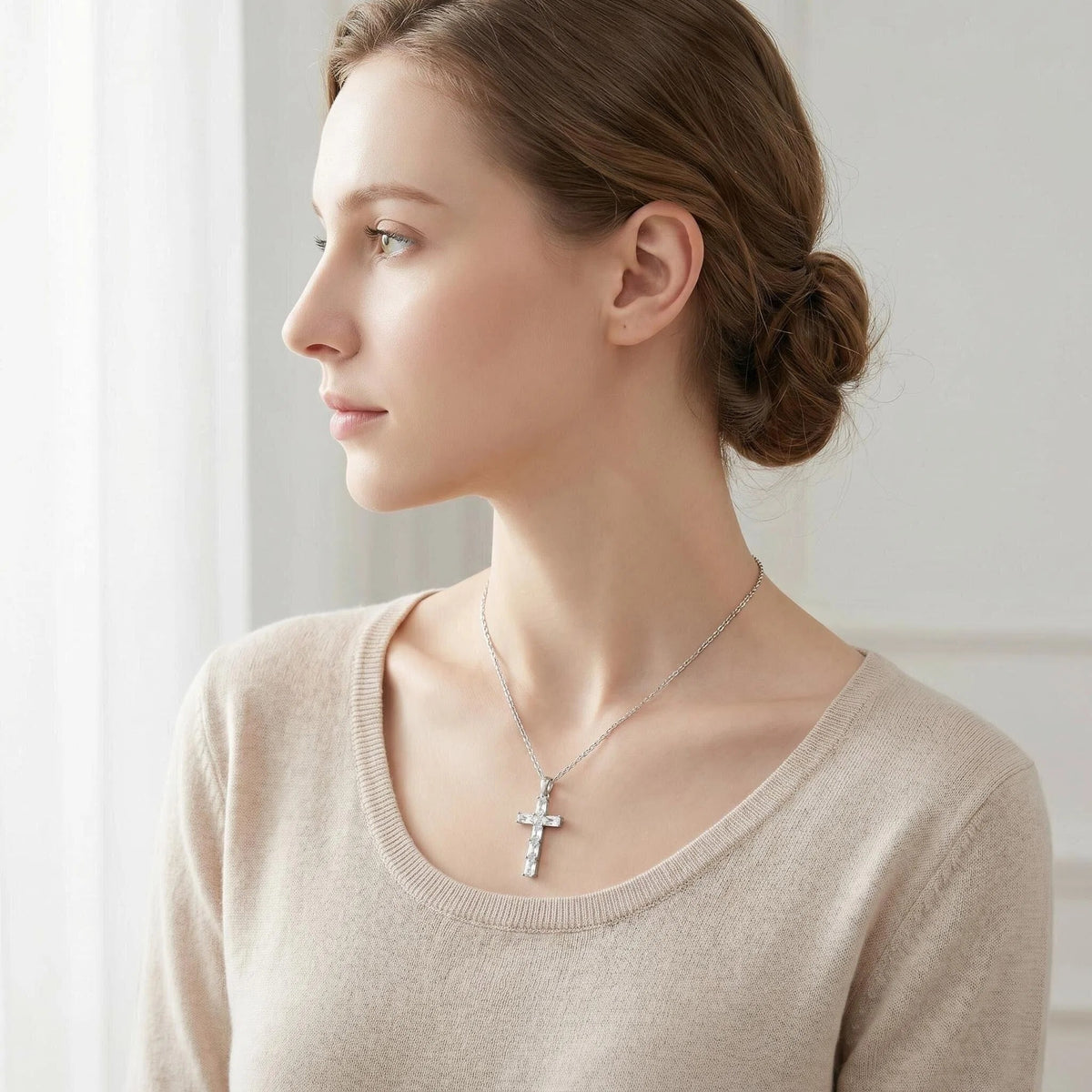 Starlight Cross Pendant Necklace