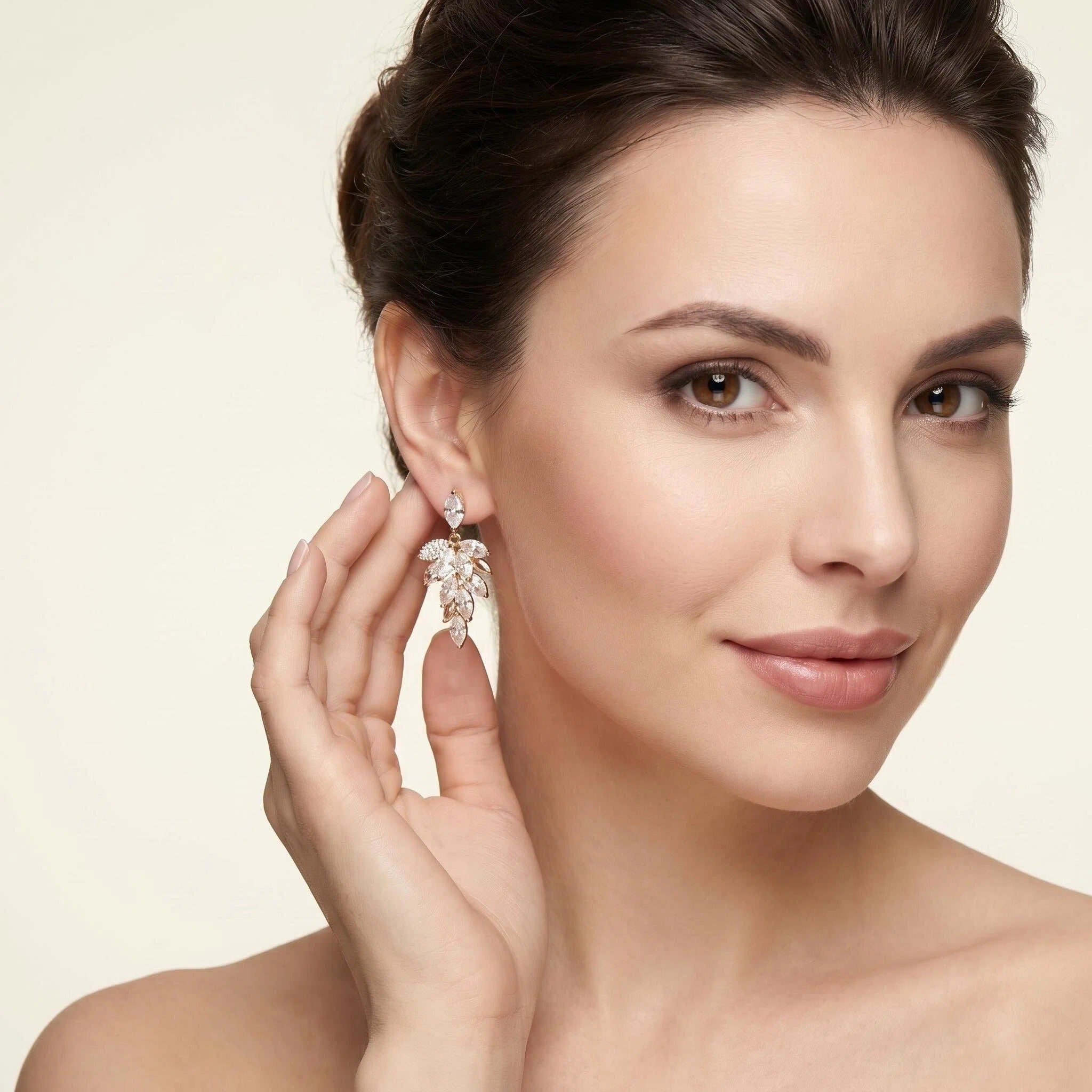 Golden Starlit Leaf Earrings
