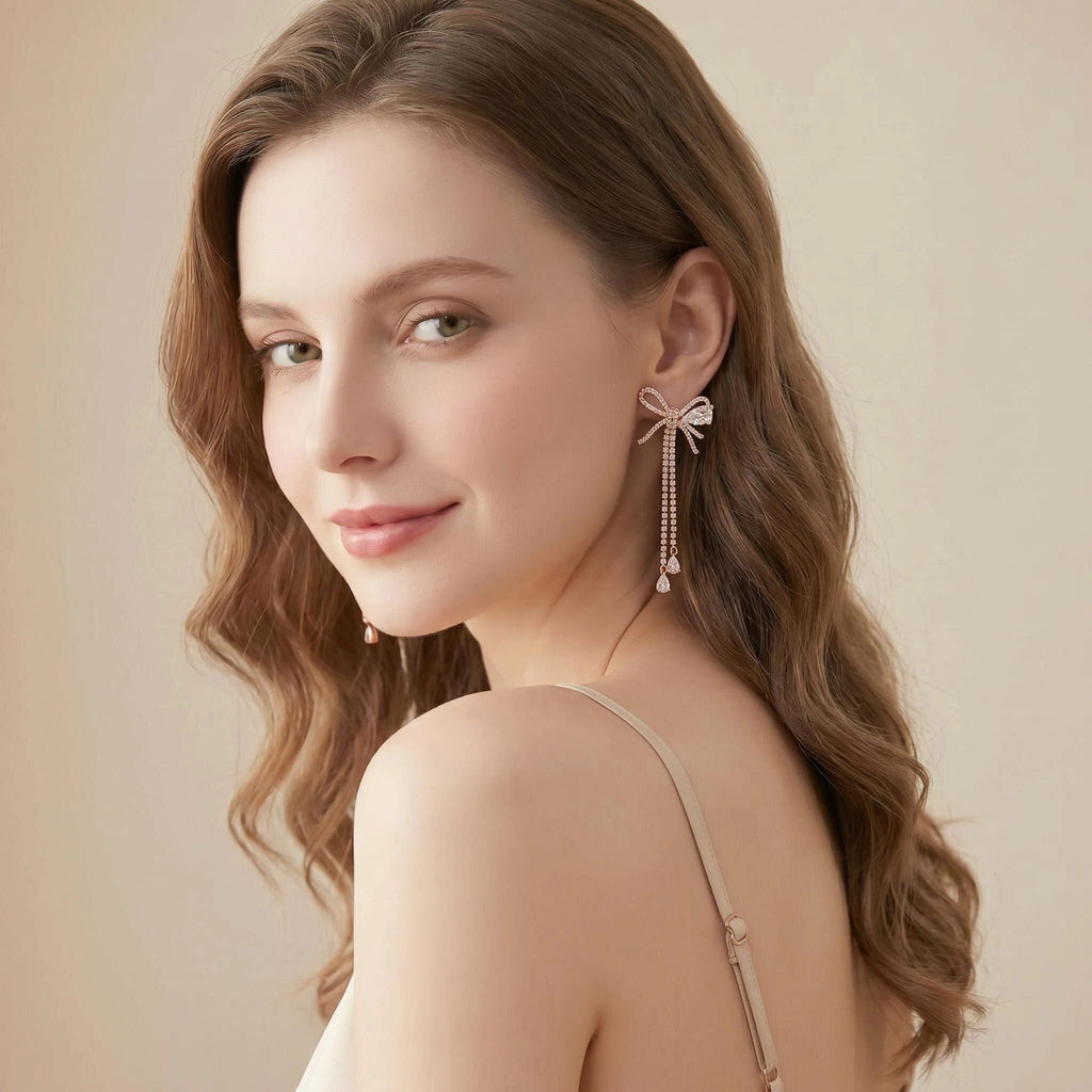 Rose Starlight Bow Earrings