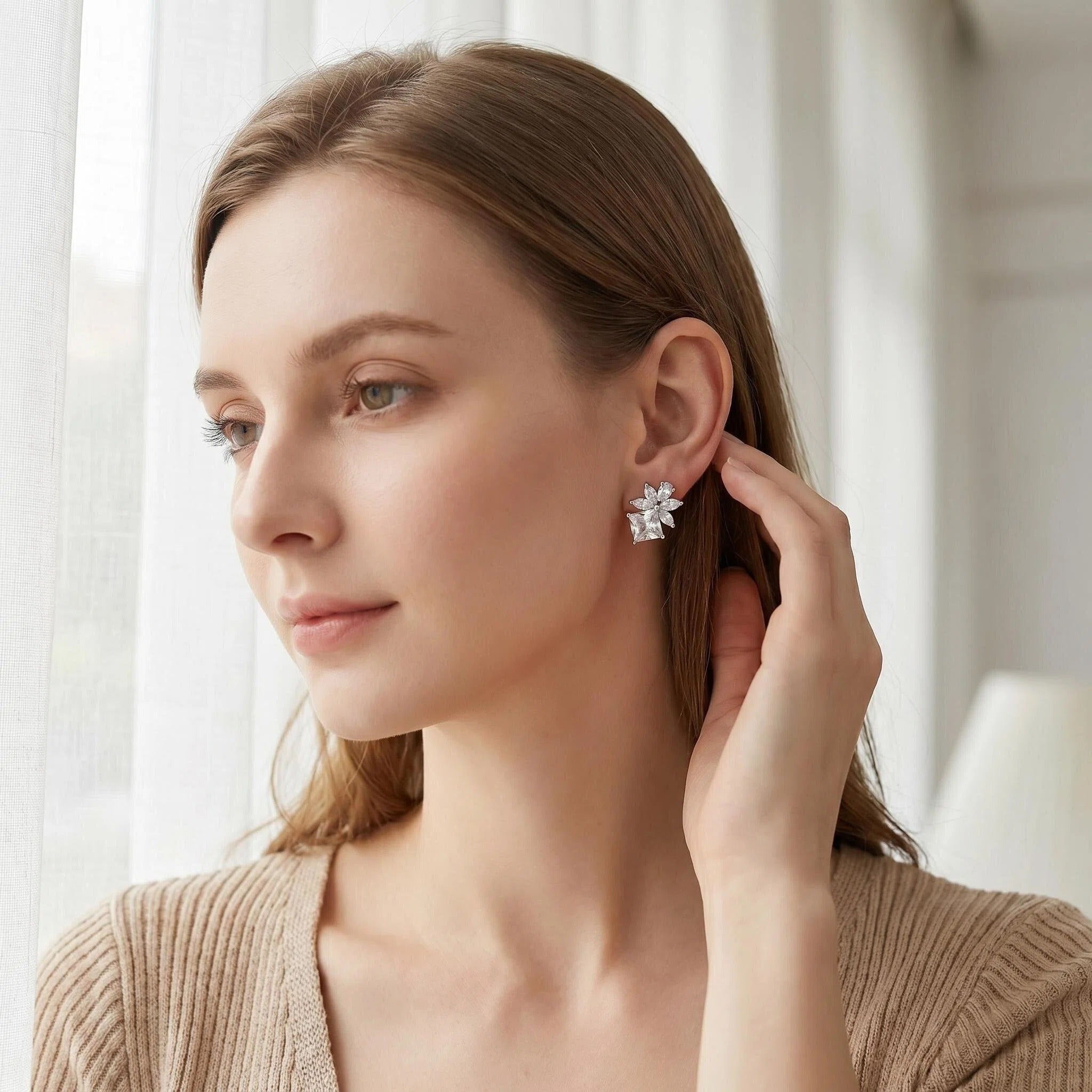 Starlit Blossom Stud Earrings