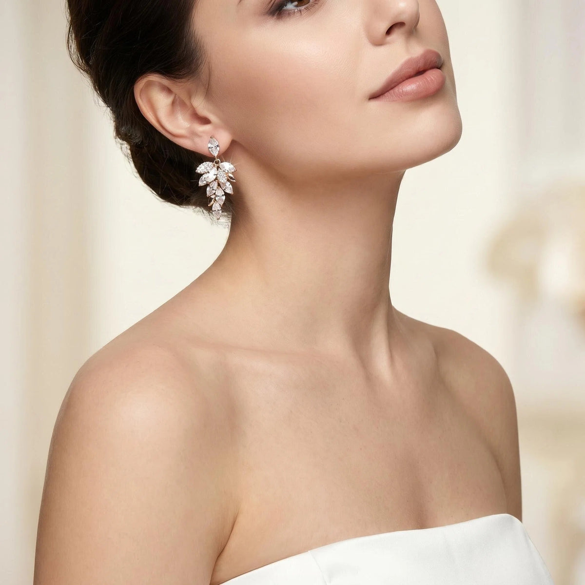 Golden Starlit Leaf Earrings